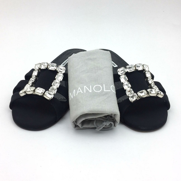 MANOLO BLAHNIK Iluna Buckle Slide Sandal sz 9.5 - Picture 7 of 16